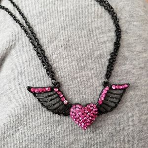 Winged heart necklace